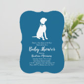 Vizsla Dog Baby shower Boy Blue Kaart (Staand voorkant)