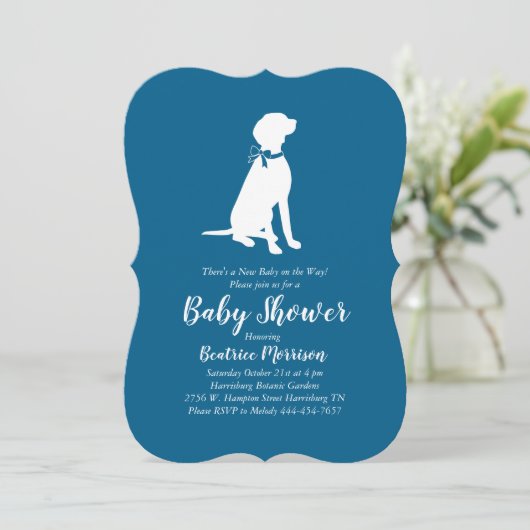 Vizsla Dog Baby shower Boy Blue Kaart (Staand voorkant)
