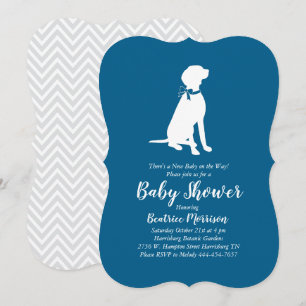 Vizsla Dog Baby shower Boy Blue Kaart