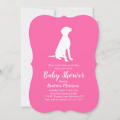 Vizsla Dog Baby shower Girl Pink Kaart (Voorkant)