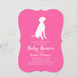 Vizsla Dog Baby shower Girl Pink Kaart