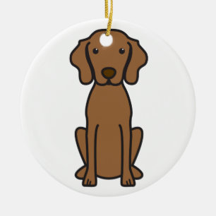 Vizsla Dog Cartoon Keramisch Ornament