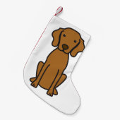 Vizsla Dog Cartoon Kleine Kerstsok (Voorkant (Hangend))