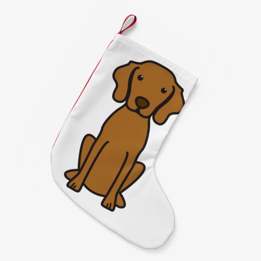Vizsla Dog Cartoon Kleine Kerstsok (Voorkant (Hangend))