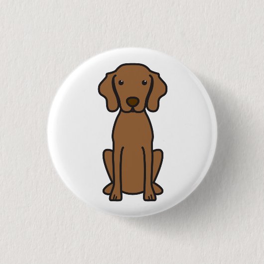 Vizsla Dog Cartoon Ronde Button 3,2 Cm (Voorkant)