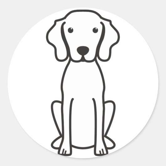 Vizsla Dog Cartoon Ronde Sticker (Voorkant)
