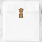 Vizsla Dog Cartoon Ronde Sticker (Tas)