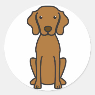 Vizsla Dog Cartoon Ronde Sticker