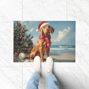 Vizsla Dog Christmas  Beach Deurmat