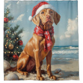 Vizsla Dog Christmas  Beach Douchegordijn (Voorkant)