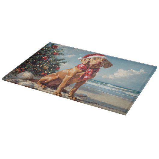 Vizsla Dog Christmas  Beach Snijplank (Hoek)