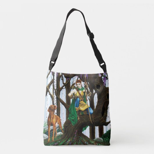 Vizsla Dog Elf Forest Crossbody Tas (Achterkant)