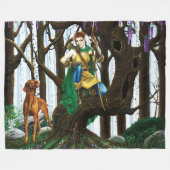 Vizsla Dog Elf Forest Fleece Deken (Voorkant (Horizontaal))