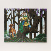Vizsla Dog Elf Forest Legpuzzel (Horizontaal)