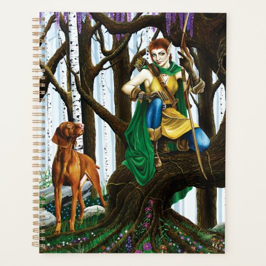 Vizsla Dog Elf Forest Planner (Voorkant)