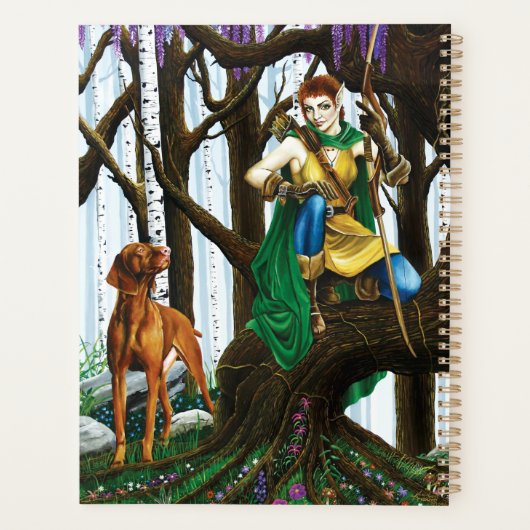 Vizsla Dog Elf Forest Planner (Achterkant)