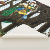 Vizsla Dog Elf Forest Sherpa Deken (3/4)