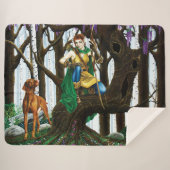 Vizsla Dog Elf Forest Sherpa Deken (Voorkant (horizontaal))