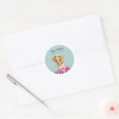 Vizsla Dog Flowers | Gefeliciteerd Ronde Sticker (Envelop)