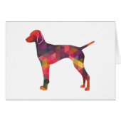 Vizsla Dog Geometric Pattern Silhouette Multi Card (Voorkant Horizontaal)