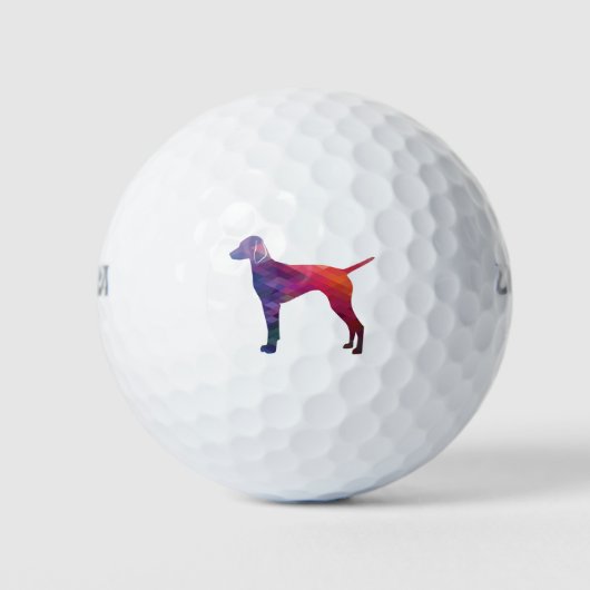 Vizsla Dog Geometric Pattern Silhouette Paars Golfballen