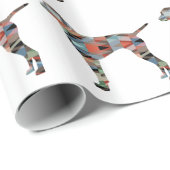 Vizsla Dog Geometric Pattern Silhouette Pset Cadeaupapier (Rol Hoek)