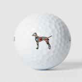 Vizsla Dog Geometric Pattern Silhouette Pset Golfballen (Voorkant)
