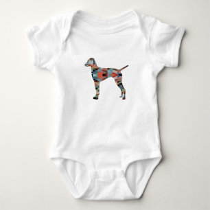 Vizsla Dog Geometric Pattern Silhouette Pset Romper