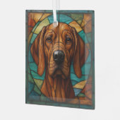 Vizsla Dog "Glas in lood" Glas Ornament (Voorkant links)