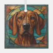 Vizsla Dog "Glas in lood" Glas Ornament (Voorkant)