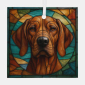 Vizsla Dog "Glas in lood" Glas Ornament (Achterkant)