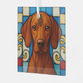 Vizsla Dog "Glas in lood" Glas Ornament (Voorkant links)