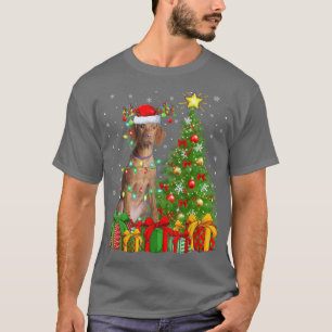 Vizsla Dog Lighting Xmas - Sinterhat Vizsla Chr T-shirt
