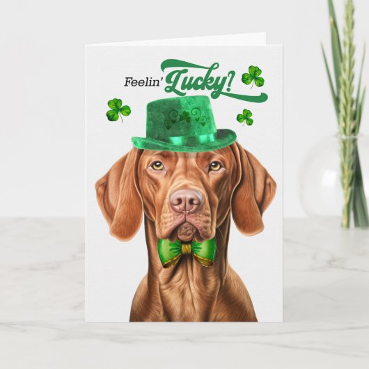 Vizsla Dog Lucky St Patrick's Day Feestdagen Kaart (Voorkant)