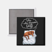 Vizsla Dog Nightgown Pajama  Magneet (Voorkant / Achterkant)