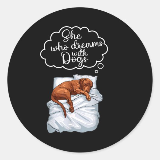 Vizsla Dog Nightgown Pajama  Ronde Sticker (Voorkant)
