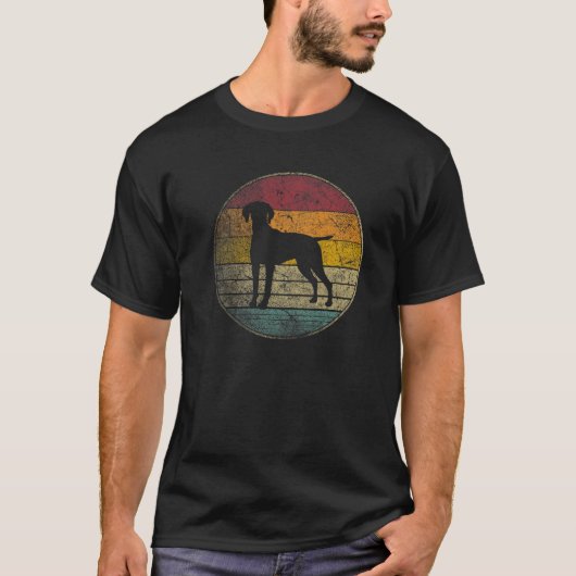 Vizsla Dog Pet  Onderdruk Retro Style 70S T-shirt (Voorkant)