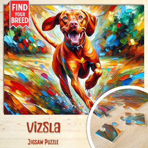 Vizsla Dog Portrait Acryl Art Print Hondenliefhebb Legpuzzel