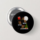 Vizsla Dog Santa Sleigh Flying Funny Magical Chris Ronde Button 5,7 Cm (Voorkant /achterkant)