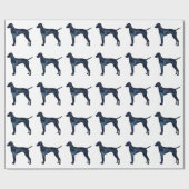 Vizsla Dog Silhouette Black Waterverf Cadeaupapier (Vlak)