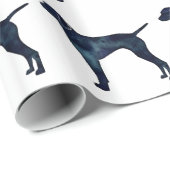 Vizsla Dog Silhouette Black Waterverf Cadeaupapier (Rol Hoek)