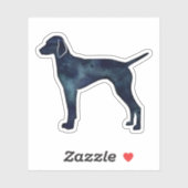 Vizsla Dog Silhouette Black Waterverf Sticker (Vel)