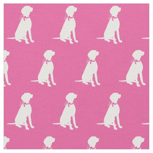 Vizsla Dog Silhouette Pet Pink Stof (Close Up)