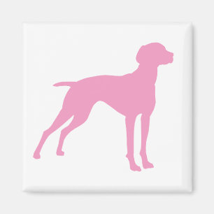 Vizsla Dog Silhouette (roze) Magneet