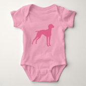 Vizsla Dog Silhouette (roze) Romper (Voorkant)