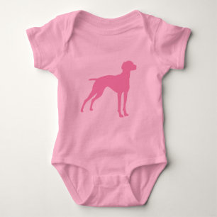 Vizsla Dog Silhouette (roze) Romper