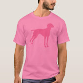 Vizsla Dog Silhouette (roze) T-shirt (Voorkant)