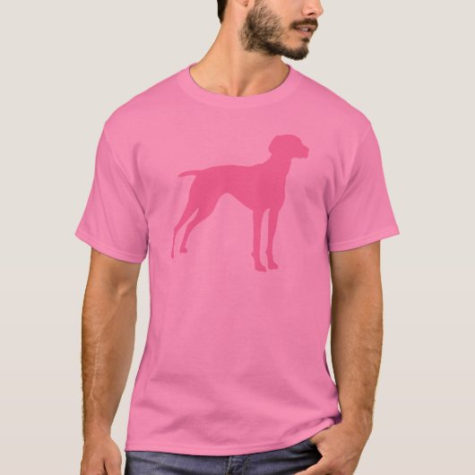 Vizsla Dog Silhouette (roze) T-shirt (Voorkant)