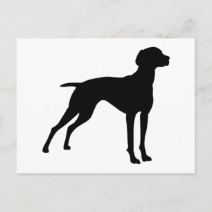 Vizsla Dog Silhouette (zwart) Briefkaart