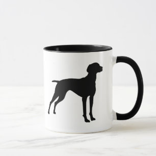 Vizsla Dog Silhouette (zwart) Mok